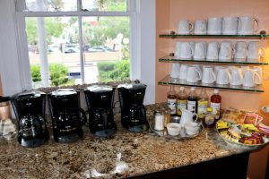 Coffee Pots at Southernmost Point Guesthouse Breakfast Bar